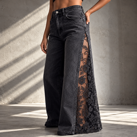 GRAVE ROSE™ Gothic Lace Jeans